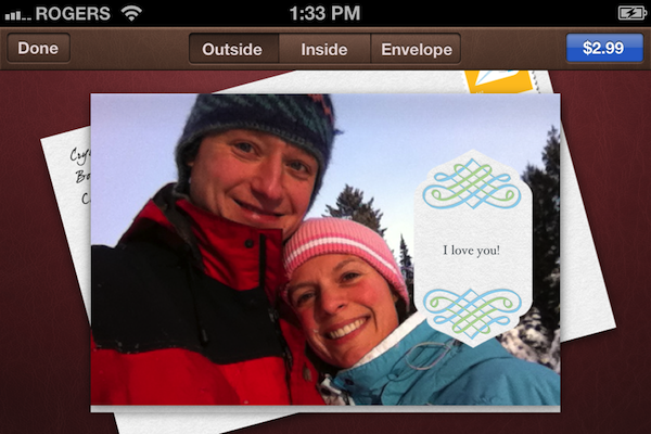 Send real, custom greeting cards using Cards app for the iPhone, by Apple